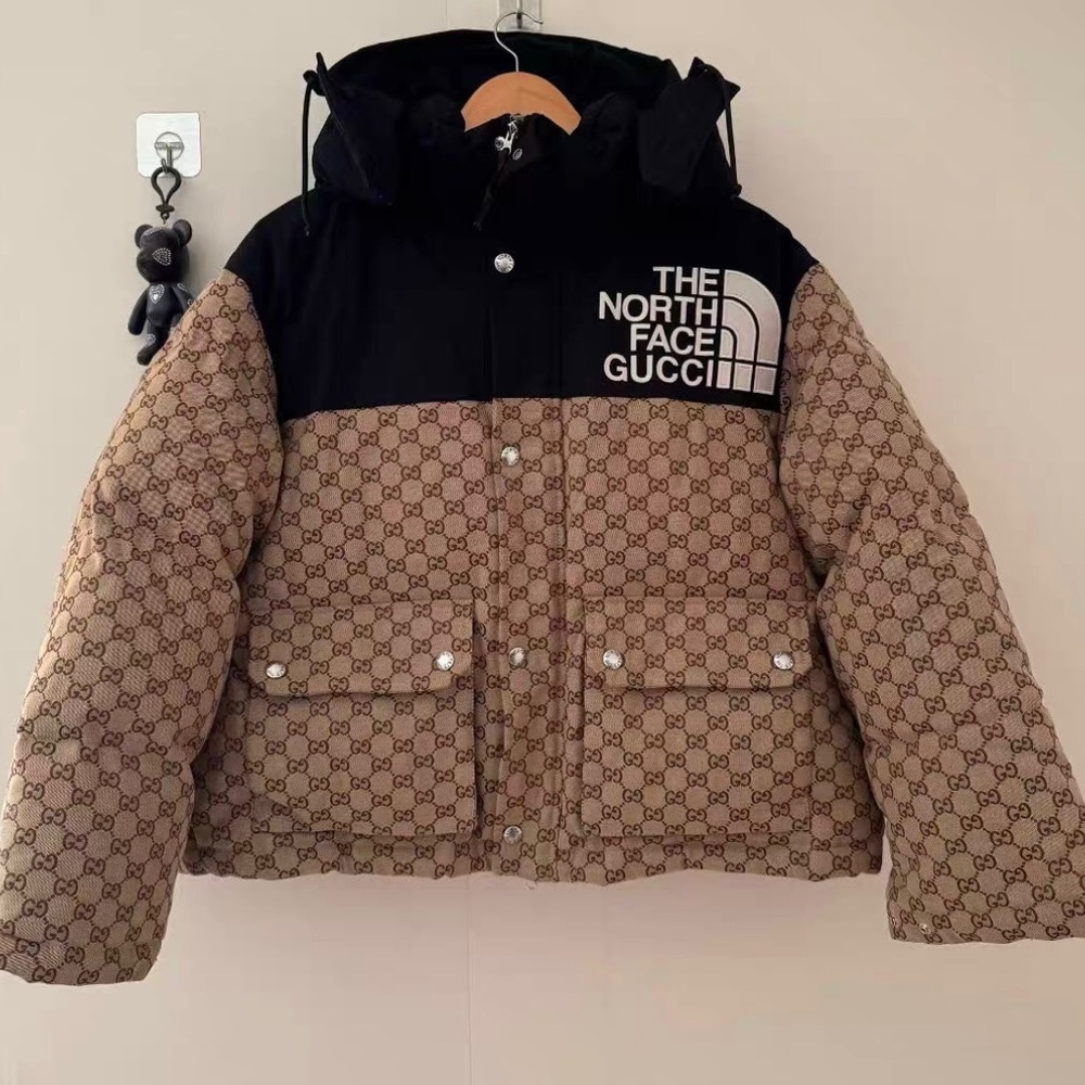The North Face Black and Brown Puffer Jacket